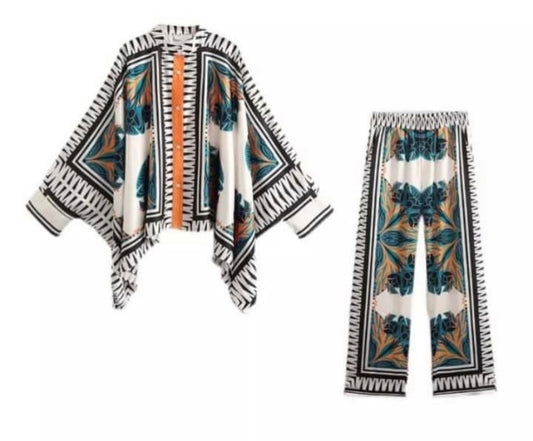 ‘Boho’ printed, co-ord set. ( 2 piece )