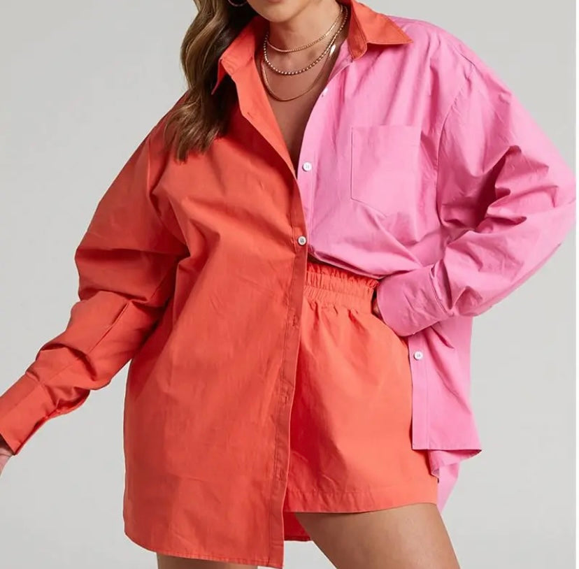 Colorblocked co-ord set.