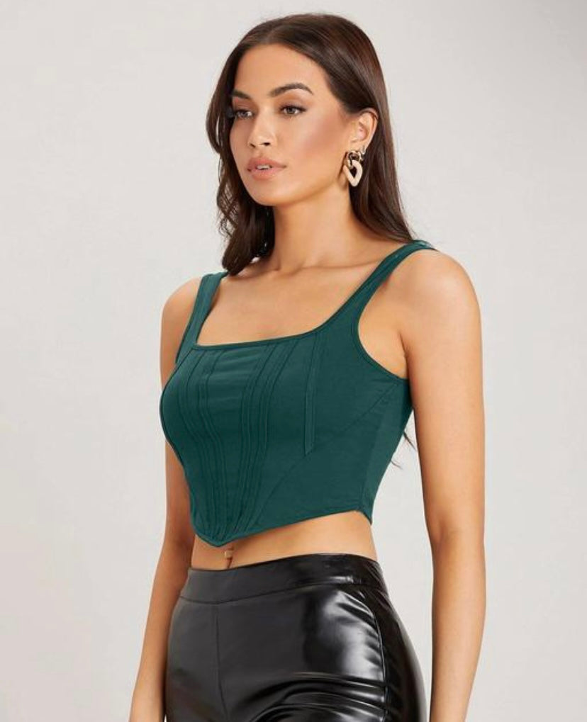 Aysmmetrical crop top.