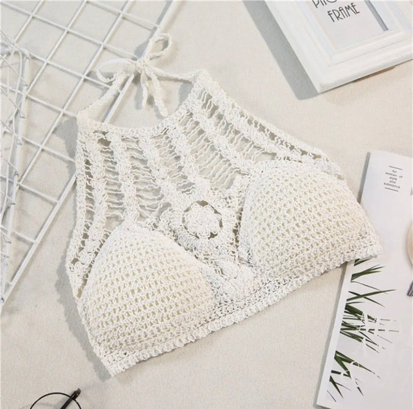‘Bohemian’ crochet bikni top.