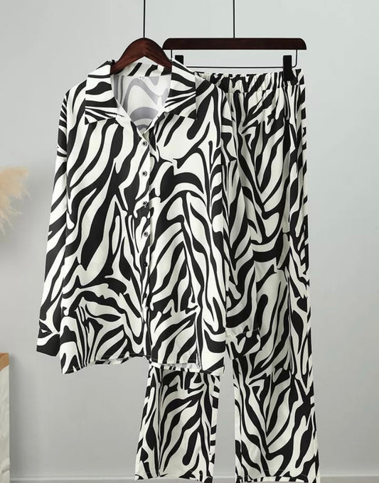Zebra-print co-ord set.