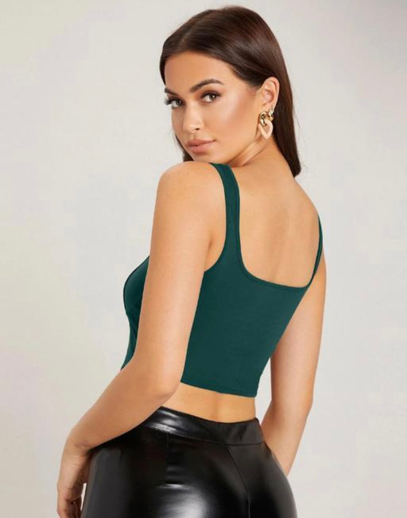 Aysmmetrical crop top.