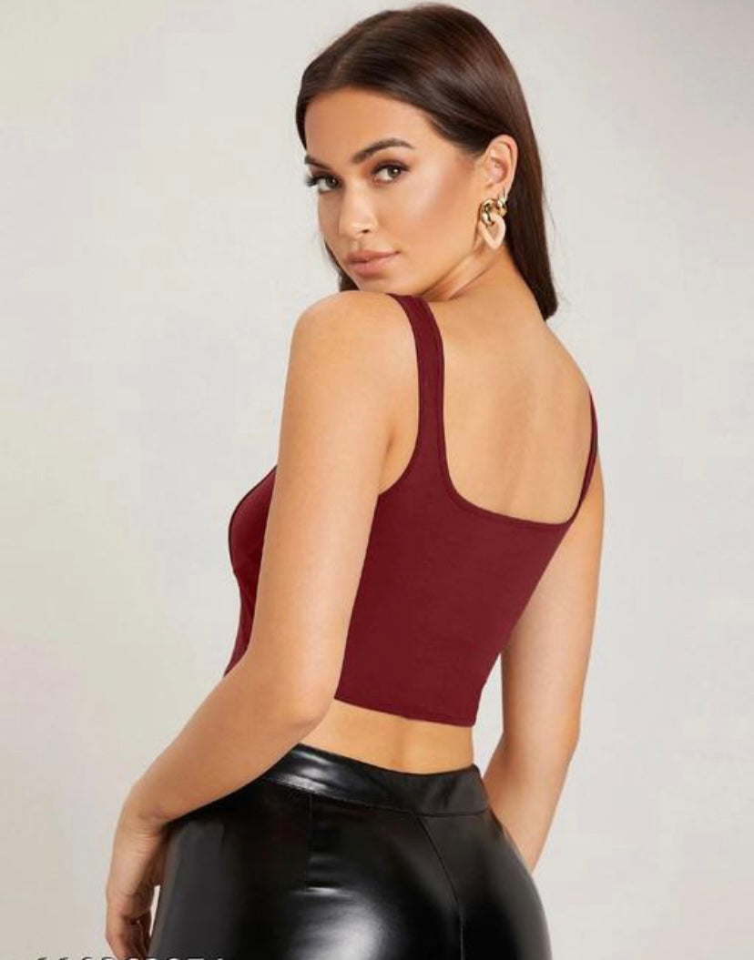 Aysmmetrical crop top.