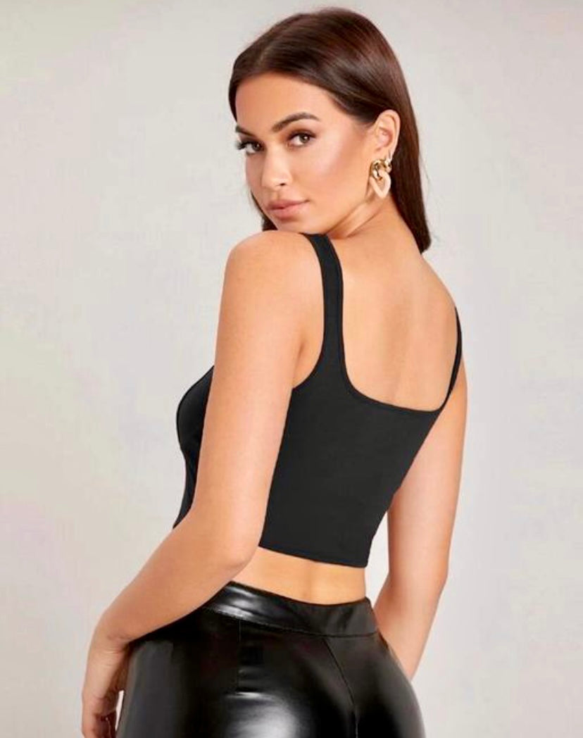 Aysmmetrical crop top.