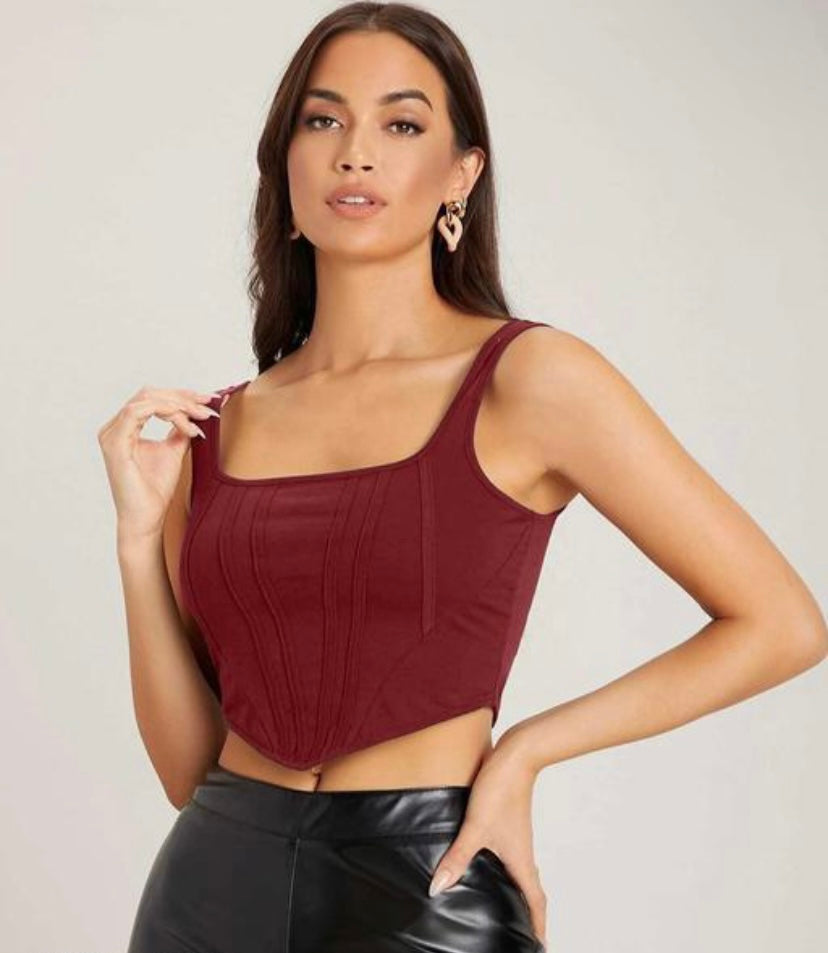 Aysmmetrical crop top.