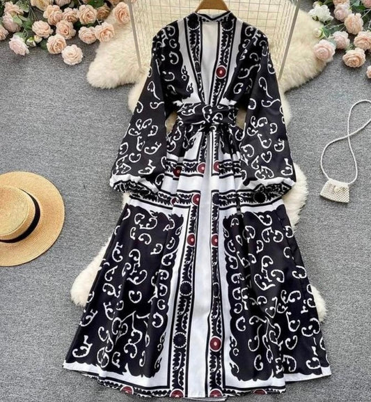 ‘Elizah’ printed maxi dress