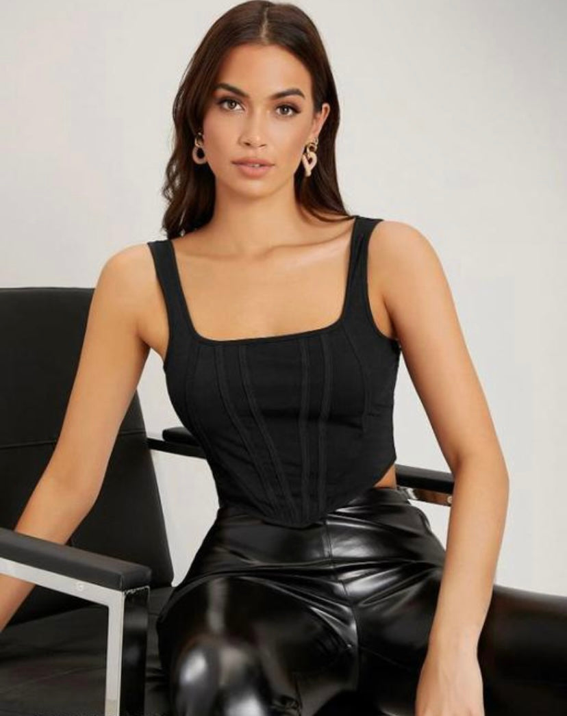 Aysmmetrical crop top.