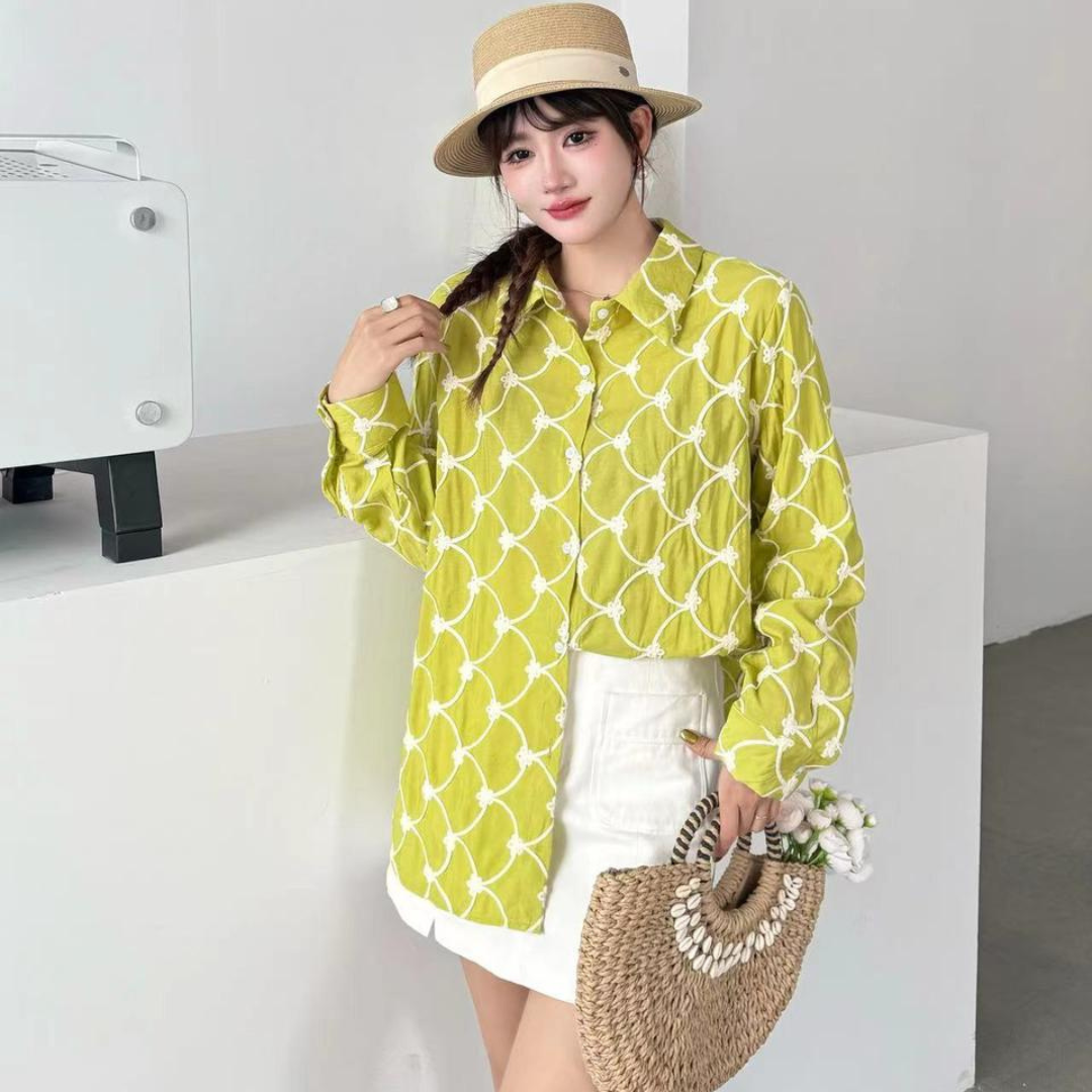 'Gaila' luxe embroidered cotton shirt