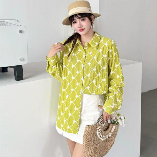 'Gaila' luxe embroidered cotton shirt